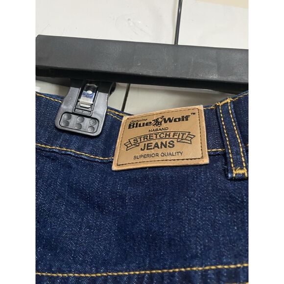 Men's Blue Wolf by Haband Jeans Size 40S  Blue Stretch Zip Fly 40x22 Denim - Picture 5 of 12